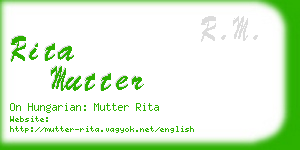 rita mutter business card